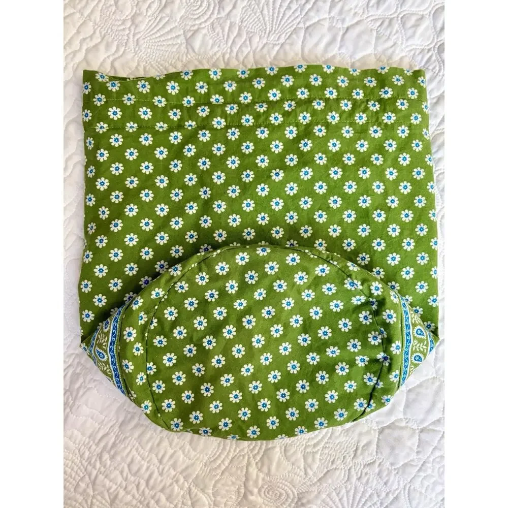 Vera Bradley Apple Green Diddy + Red Provincial Drawstring Wet Bags Set 2